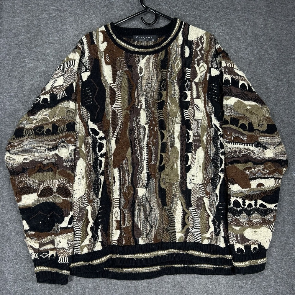 Vintage 90s Protege Collection Sweater Mens XL Coogi Style 3D Knit Made in USA